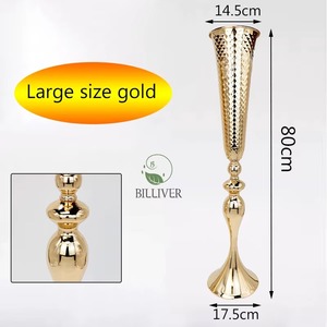 Golden Brass Tabletop <b>Vase</b> Glam Style Wedding Decoration High Quality Metal Flower <b>Vase</b> <b>Set</b> - Product Image 5