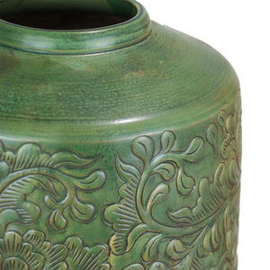 Home Decor Small <b>Ceramic</b> Floor <b>Vase</b> Art Deco Design Bell Shape Imitative-antique Brown Chrysanthemum Patterns - Product Image 4
