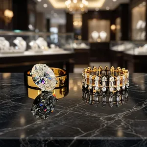 Anillo de Diamantes de Corte Ovalado en Oro de 18K de Lujo y Elegante Anillo de Eternidad con Diamantes en Oro para Mujer – Ideal para Bodas, Compromisos y Fiestas - Product Image 3
