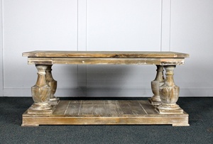 Meubles de salon indiens en bois de manguier massif blanchi à l'aspect vieilli Table basse Table centrale de canapé - Product Image 3