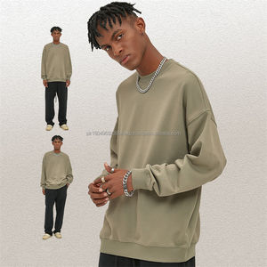 Jersey de felpa francesa de gran tamaño de calidad de lujo 400GSM 100% algodón para hombre, sudadera con estampado personalizado, otoño sólido - Product Image 1