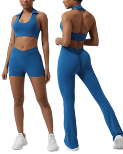 Meilleur ensemble de leggings de yoga 3 pièces pour femmes, motif uni, vêtements de sport, shorts et leggings, vêtements de fitness pour femmes - Product Image 2