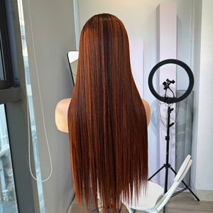 Cheveux humains vierges vietnamiens de haute qualité, couleur orange, qualité supérieure, super double trame, lisses, extensions de cheveux pour perruque - Product Image 4