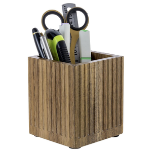 Organizador de escritorio de madera para lápices, caja de madera multiusos para lápices de arte de blossom craft india - Product Image 6