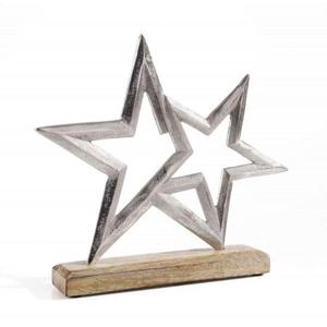 Porte-bougie en bois en forme d'étoile scintillante, décoration de table en métal, ornement de Noël, décoration rustique pour la maison, design géométrique, prix abordable - Product Image 4