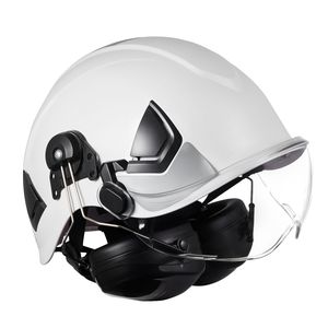 Casco di Sicurezza Industriale con Visiera e Paraorecchie, Regolabile a 6 Punti, Approvato ANSI/ISEA Z89.1, in ABS - Product Image 1