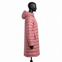 Veste matelassée longue ultra-légère pour femme, à capuche, coupe ajustée, pour l'hiver, vente en gros