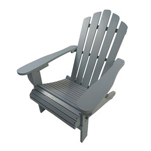Sedia Adirondack Pieghevole in Legno Grigio per Esterni o Interni - Product Image 3
