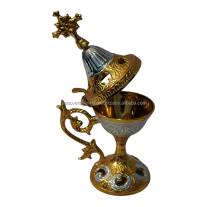 Quemador de Incienso de Latón Hecho a Mano, Incensario Religioso Decorativo para Iglesia, Templo, Sala de Oración, Meditación y Uso en el Altar del Hogar - Product Image 6