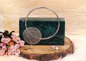 Pochette en résine structurée avec poignée en métal – Meilleure pochette personnalisée en résine, artisanat indien, pour femme – Promotionnelle - Product Image 5