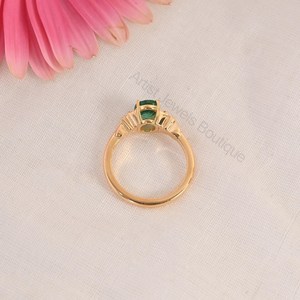Natural Zambian <b>Emerald</b> Oval Cut 1.25 Carat Wedding <b>Ring</b> Moissanite 925 Sterling <b>Silver</b> Solid Gold Rhodium Plated Luxury Fine - Product Image 4