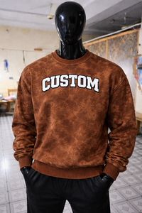 Sudadera Oversize de Cuello Redondo con Logo Personalizado de Alta Calidad, Lavado Ácido Marrón, Tejido Suave, Ropa Casual Urbana, Proveedor - Product Image 6