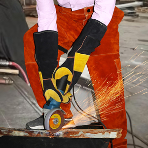 Combinaison de soudage en cuir de vachette de qualité supérieure pour travaux lourds, résistante à la chaleur et aux flammes, veste et pantalon de soudeur en gros - Product Image 5