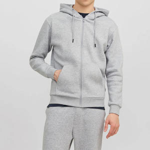 เสื้อฮู้ดผู้ชายผ้าฟลีซแบบสวมหัว คอซิปเต็มตัว สีพื้น ผ้าฝ้าย 100% แขนยาว รับผลิตตามสั่งขายส่ง - Product Image 3