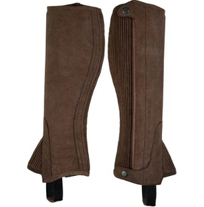 2026 Best Selling Leather Horse Riding <b>Half</b> <b>Chaps</b> Western Style Amara Equestrian <b>Half</b> <b>Chaps</b> Custom Logo - Product Image 2