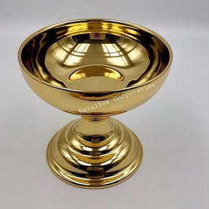 Cuenco de helado de Chocolate y fruta de Pedestal chapado en oro personalizable, decoraciones de mesa de lujo para regalar, cuencos de Metal de Color personalizado - Product Image 1