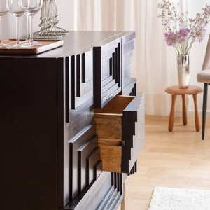 ตู้ข้างเตียงไม้มะม่วงสีดำขนาดเล็ก รุ่นวันดาน่า เรเดียนท์ โนวา - ตู้ข้างเตียง - Product Image 3