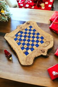 Premium Handmade <b>Epoxy</b> <b>Resin</b> Chess Board Solid Wood River Style Chessboard Set Custom Size Luxury Board Game <b>Table</b> for Home - Product Image 4