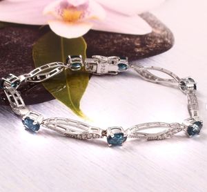 <b>Ruby</b> Blue Topaz Tourmaline Gemstone Tennis <b>Bracelet</b> 925 Sterling Silver Luxury Certified Multicolor Elegant Womens Jewelry Gift - Product Image 3