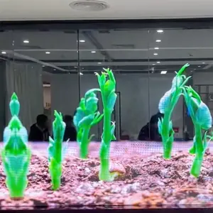 Kristallklares 3D-transparentes Wand-LED-Schirm mit klebeunterlage flexibler durchsichtiger LED-Schirm