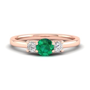 REYES Wholesale Price 925 Sterling <b>Silver</b> Round Brilliant Cut 0.5 Carat <b>Emerald</b> Gemstone and Moissanite <b>Rings</b> For Women - Product Image 5
