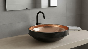 Lavabo en cuivre fait main, lavabo de salle de bain marocain, lavabo décoratif en cuivre, lavabo artisanal en métal pour salle de bain - Product Image 4