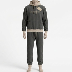 High Quality Custom Logo Two-Tone Hoodie Men's Contrast Hood Oversized Fleece Hooded Sweatshirt For Winter - Product Image 5