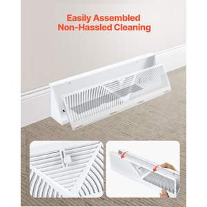 Grilles de ventilation de sol en fer blanc anti-décollement de 18 pouces, lot de 10, robustes, marchables, registres de plinthe CVC, avec amortisseur métallique réglable pour - Product Image 6