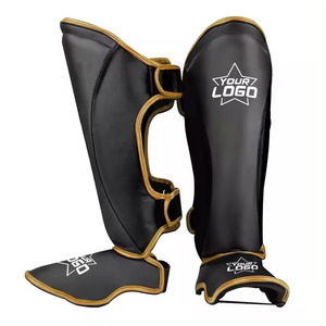 Protège-tibias en cuir élastique personnalisés pour l'entraînement de Muay Thai et de Kickboxing – Meilleurs protège-tibias de boxe avec service OEM - Product Image 3