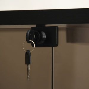 Vetrina a due ante in vetro ambrato con 4 ripiani, mobile espositore da terra per soggiorno, camera da letto o ufficio - Product Image 2