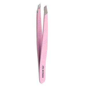 Mini pinzas inclinadas personalizables de acero inoxidable reutilizables ecológicas Pinzas de Punta inclinada compactas para dar forma a las cejas faciales - Product Image 1