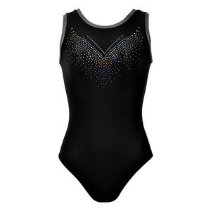 Vente chaude : Justaucorps de gymnastique brillant sans manches pour filles, design flamme, en spandex doux de haute qualité, pour la scène, Fourniture OEM - Product Image 1