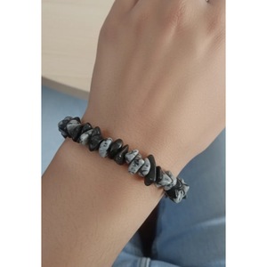 Bracelet artisanal en obsidienne de neige naturelle, vente en gros, bijoux de mode, cristal de guérison, obsidienne de neige, protection CHIPS - Product Image 1