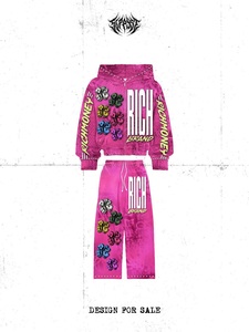 ชุดเสื้อฮู้ด RICH BRAND สไตล์สตรีทแวร์ ยูนิเซ็กส์ ทรงโอเวอร์ไซส์ ดีไซน์ซิป ลายพิมพ์ซับลิเมชั่น ผ้าโพลีเอสเตอร์เฟรนช์เทอร์รี่ เหมาะสำหรับใส่ในฤดูใบไม้ร่วง - Product Image 2