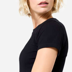 Camiseta Básica para Mujer, Algodón Peinado Premium, Lisa, Manga Corta, Corte Ajustado, Informal - Product Image 1