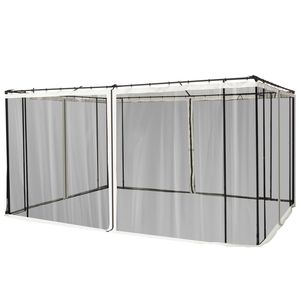 Rete per Gazebo in Poliestere di Alta Qualità 9.84 X 13.1 Misura Universale Lavabile per Tende a Baldacchino con Anelli Neri e Cerniere Laterali - Product Image 1