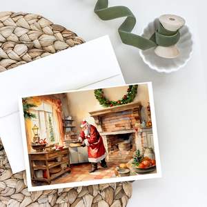 Whimsical A7 Size <b>5x7</b> Blank Note Cards Pack of 8 Cookies with Santa Claus Greeting Cards with <b>Envelopes</b> - Product Image 2