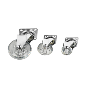 Transparentes <span class=keywords><strong>50mm</strong></span> PU-Rad, pannensicher, Rollenlager mit massiver Stahlkugel, ohne Bremse, für Möbel - Product Image 5