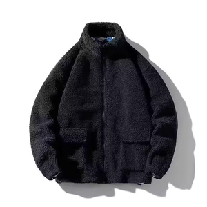 Private Label <b>Sherpa</b> <b>Fleece</b> <b>Jacket</b> Oversized Fit Full Zip Warm Casual Streetwear Manufacturer with Front Flap Pockets - Product Image 5