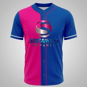 Quick Dry Blank Baseball Jerseys 100% <b>Polyester</b> Button Down Plus Size Men Custom Logo Stitched Team Sports <b>Shirts</b> - Product Image 3