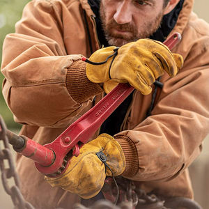 Gants de travail en cuir de vachette pleine fleur de haute qualité, résistants à la chaleur et au feu, pour mécaniciens - Product Image 5