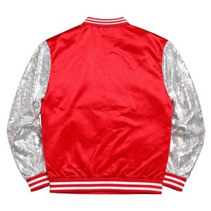 Giacca in Raso Rosso con Paillettes Delta Sigma Theta per Donne, Vestibilità Comoda, Tessuto Premium, Abbigliamento Casual per Confraternite Greche - Product Image 5