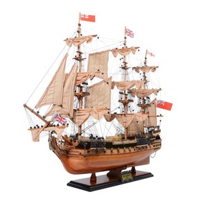 Figura de fragata de la Marina Real HMS Surprise, modelo Medium Admiral Line, construida a mano, 70 cm de largo x 21 cm de ancho x 68 cm de alto. - Product Image 2