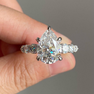 Bague de fiançailles en diamant Moissanite VVS de qualité supérieure, bijoux fins de luxe pour proposition de mariage, anniversaire et mariée - Product Image 5