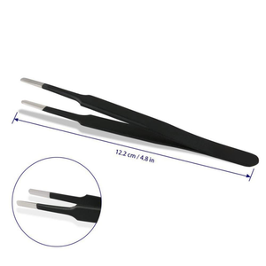 Pince à épiler de précision en acier inoxydable 10 mm à pointe lisse, antistatique, outil de beauté pour le nail art - Product Image 4