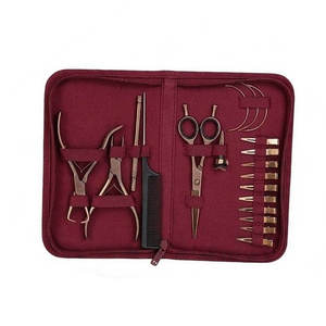 Kit d'outils professionnels pour extensions de cheveux avec aiguilles à crochet, pinces, clips, peigne, métal, pour usage en salon, réglable, pour styles de cheveux illimités - Product Image 3