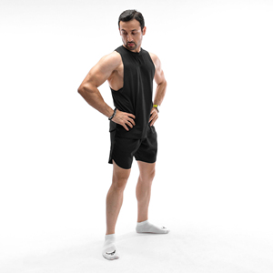 Camiseta Deportiva de Verano para Hombre, con Capucha, Personalizable con Logotipo, Negra, de Secado Rápido, de Poliéster, sin Mangas, para Gimnasio - Product Image 1