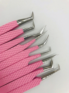 Pince à épiler rose en acier inoxydable à pointe fine pour l'application des cils, testée à la main, outils de beauté, logo personnalisé - Product Image 3