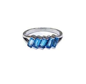 Bagues en pierre précieuse en topaze bleue, argent Sterling 925, plaqué or, fait à la main, bon marché quantité minimale de commande vente en gros - Product Image 1