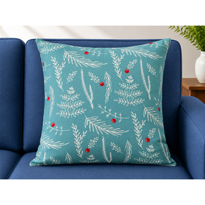 Funda de cojín estampada de la colección navideña de DJENACOMPANY |   Funda de Almohada de Lujo para Sofá, 100% Poliéster, Lavable, con Cierre de Cremallera - Product Image 1